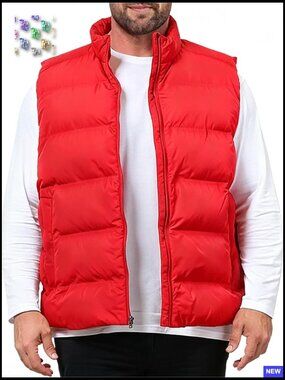 Men's Lightweight Puffer Vest Sleeveless Jacket Outdoor Casual Zipper Outerwear